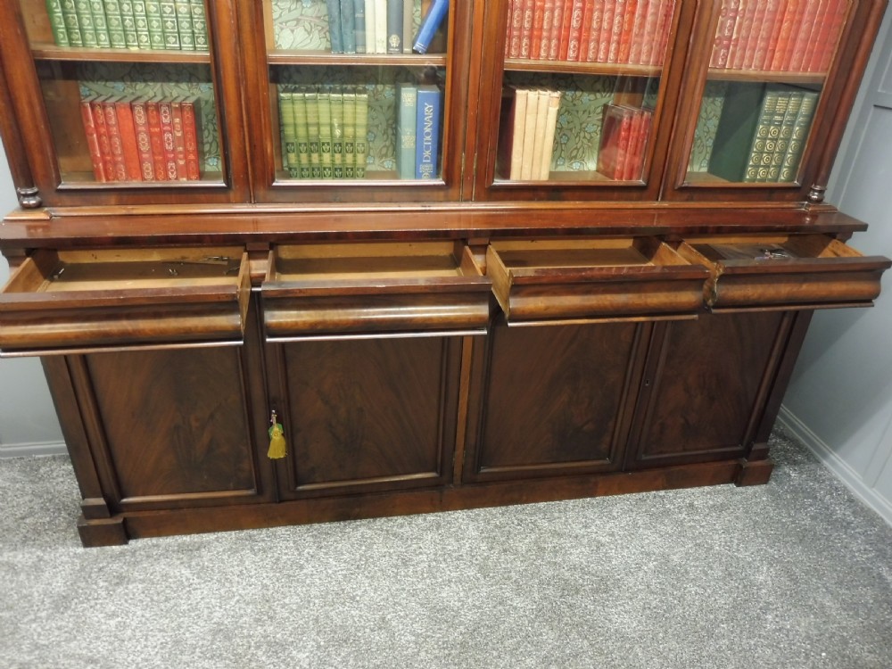 LARGE VICTORIAN MAHOGANY COUNTRY HOUSE LIBRARY BOOKCASE View XVII