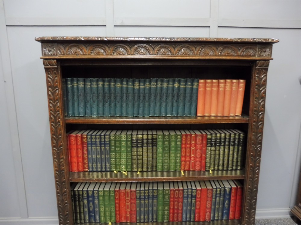VICTORIAN CARVED OAK BOOKCASE View II