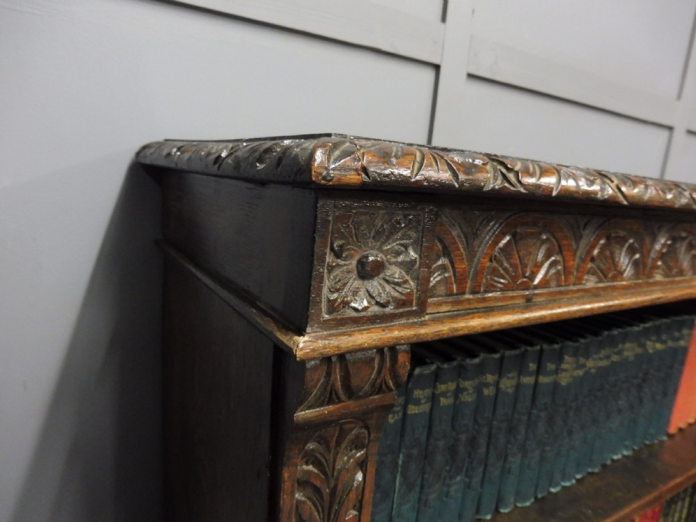 VICTORIAN CARVED OAK BOOKCASE View IV
