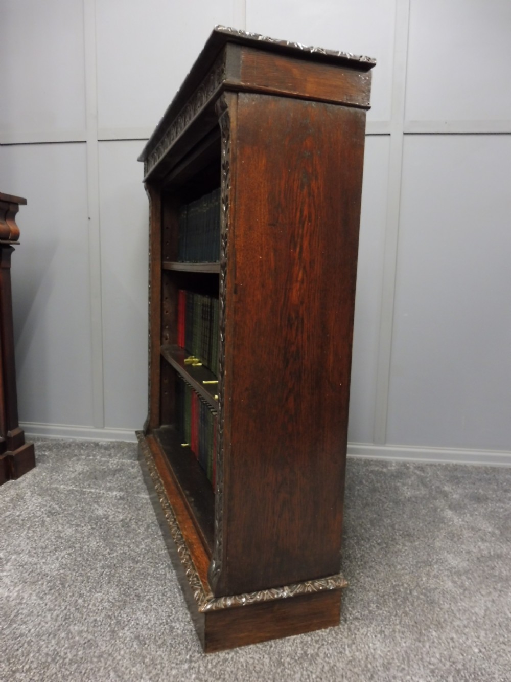 VICTORIAN CARVED OAK BOOKCASE View VI
