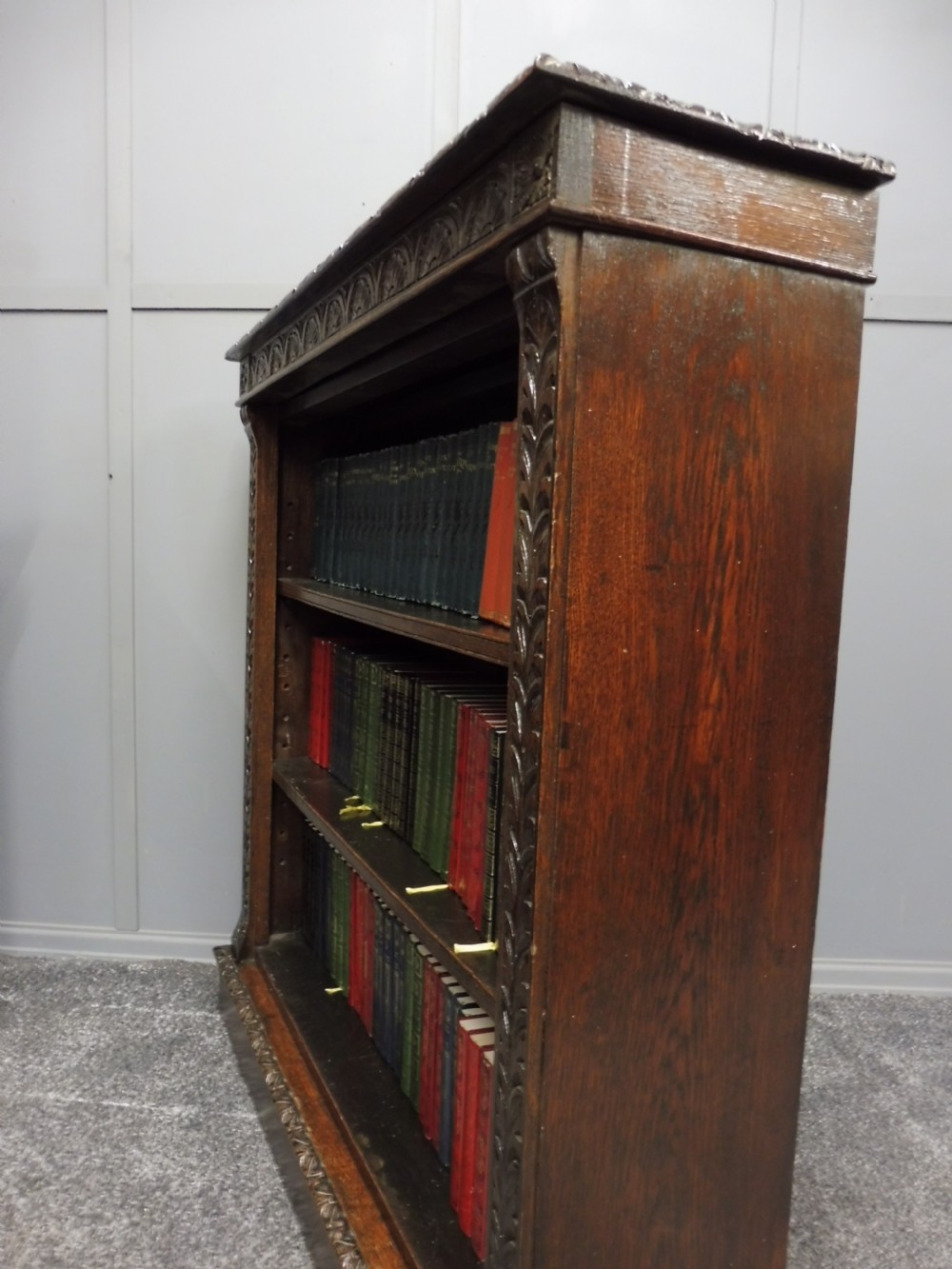 VICTORIAN CARVED OAK BOOKCASE View VII