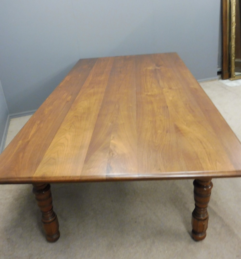 LARGE ANTIQUE WALNUT DINING TABLE SEATS 10 View II