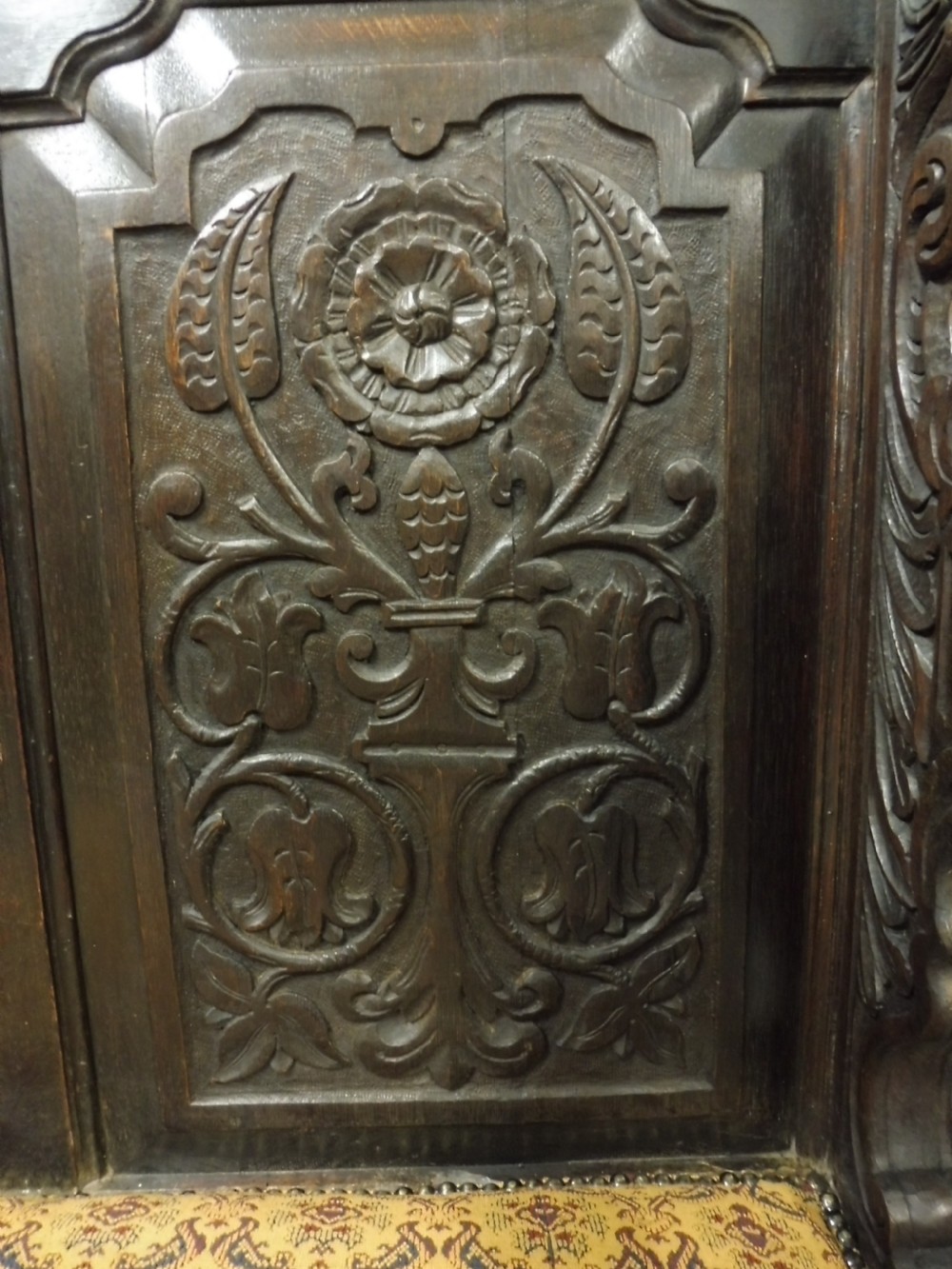 SUPERB 19TH CENTURY CARVED OAK BENCH View XXIV