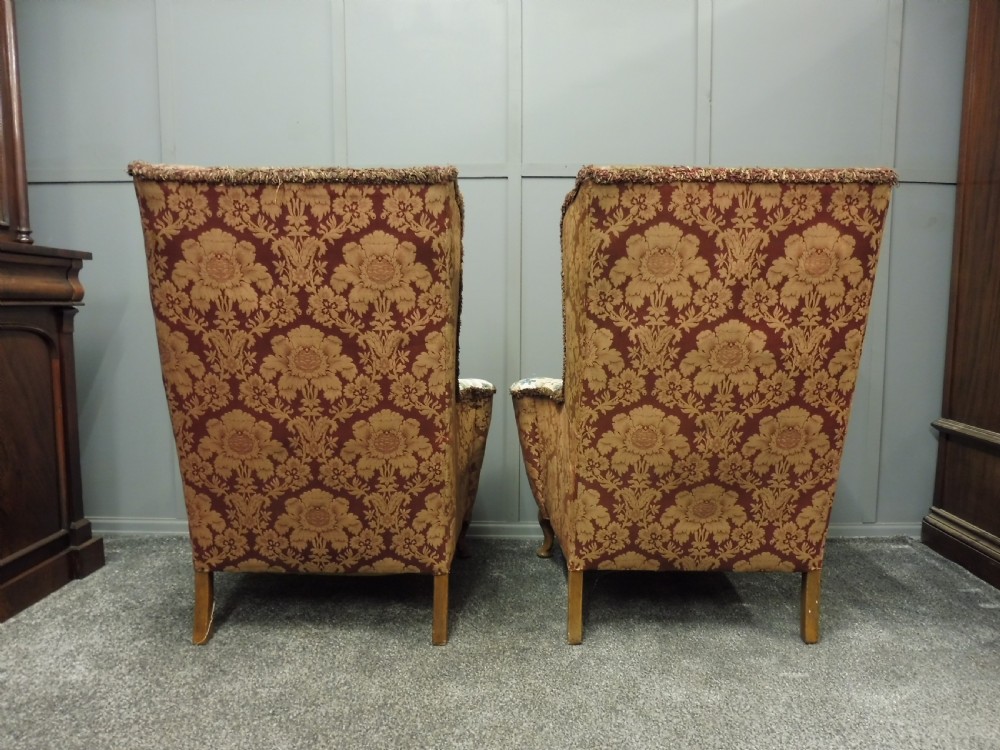 ANTIQUE WING ARMCHAIRS FOR RECOVERING View III