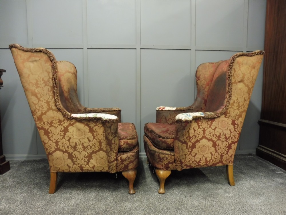 ANTIQUE WING ARMCHAIRS FOR RECOVERING View IV
