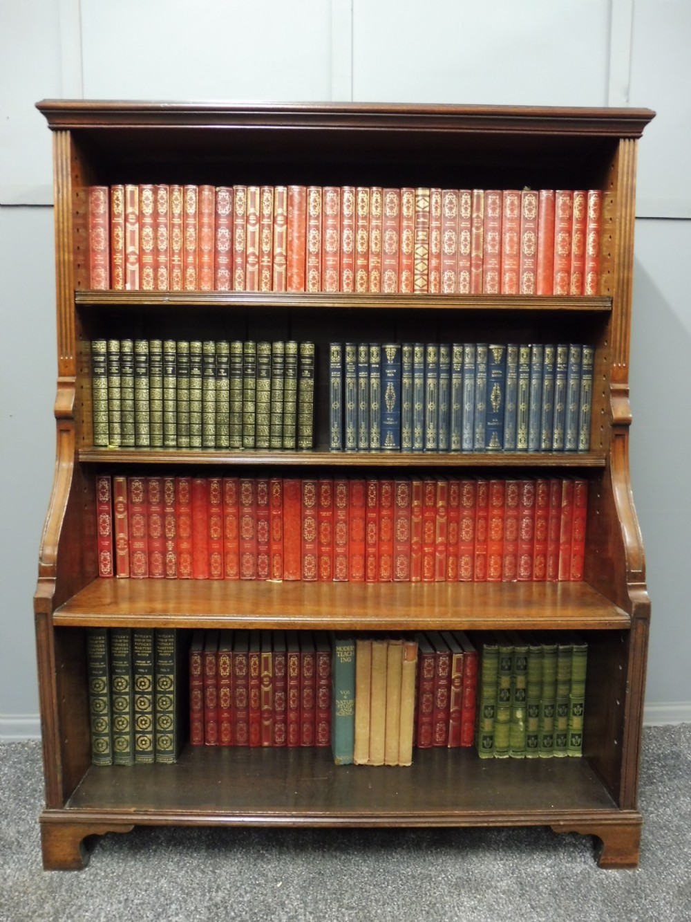 19TH CENTURY WALNUT WATERFALL BOOKCASE