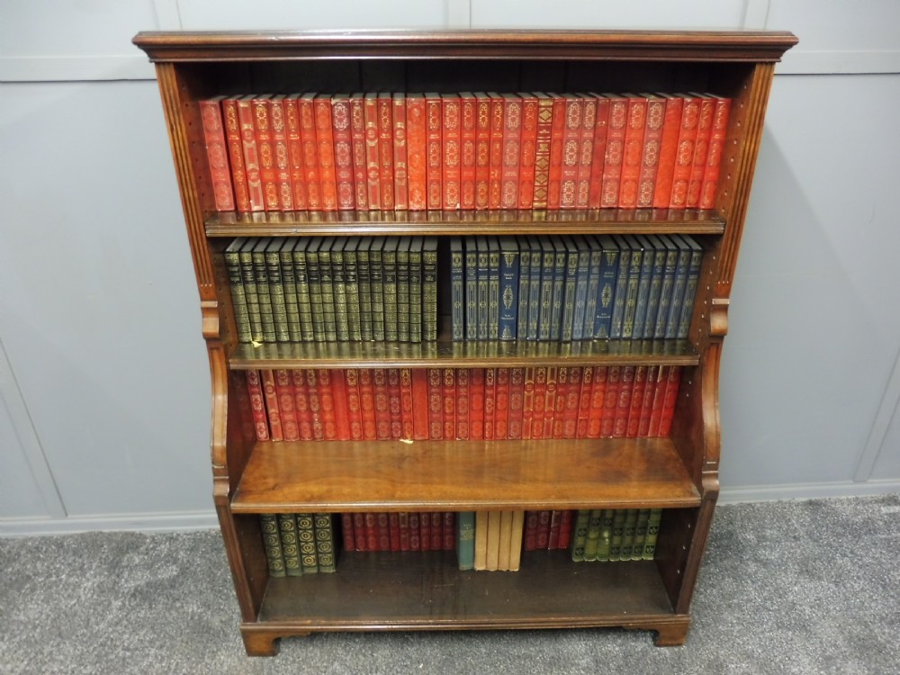 19TH CENTURY WALNUT WATERFALL BOOKCASE View II