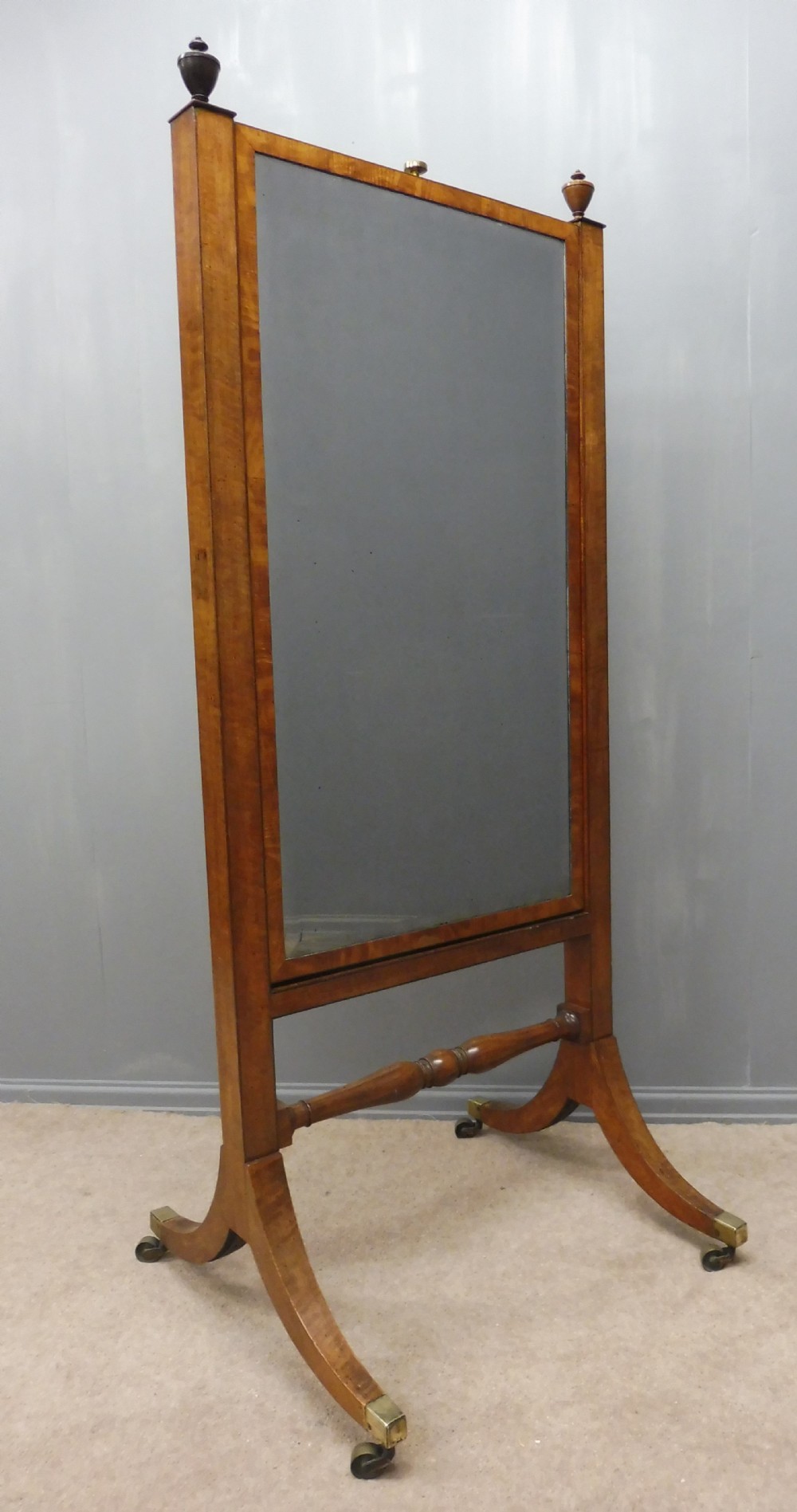 EARLY 19TH CENTURY CHEVAL DRESSING MIRROR