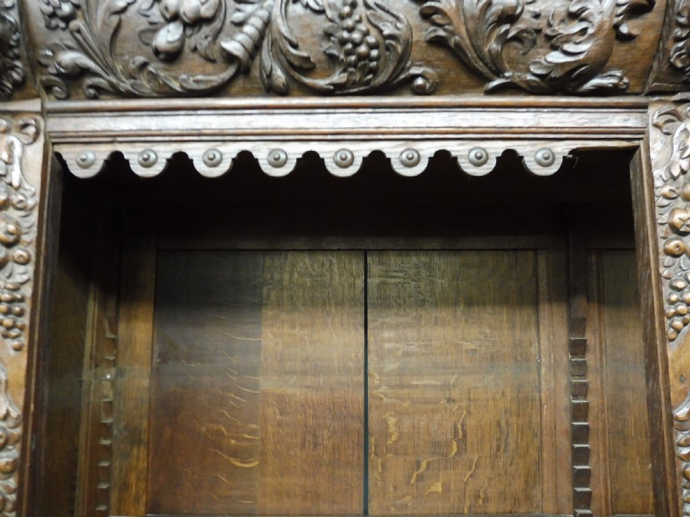 VICTORIAN CARVED OAK BOOKCASE View VIII