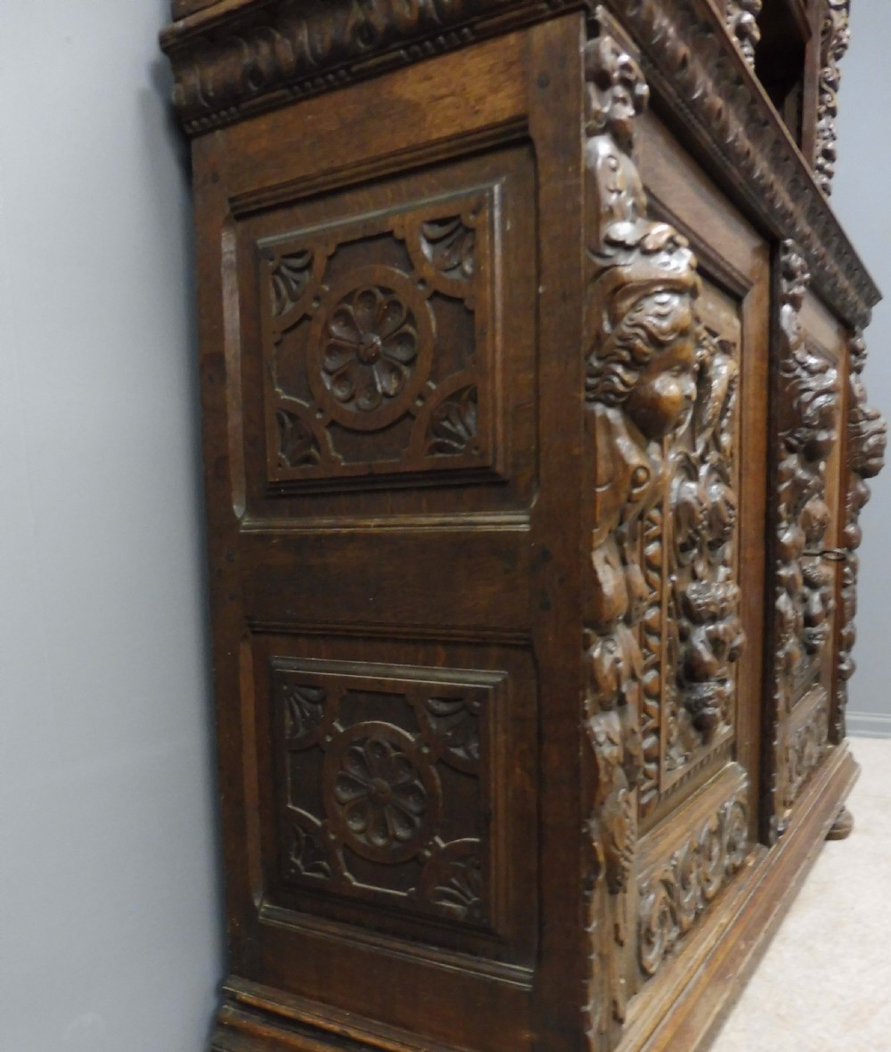 VICTORIAN CARVED OAK BOOKCASE View XII