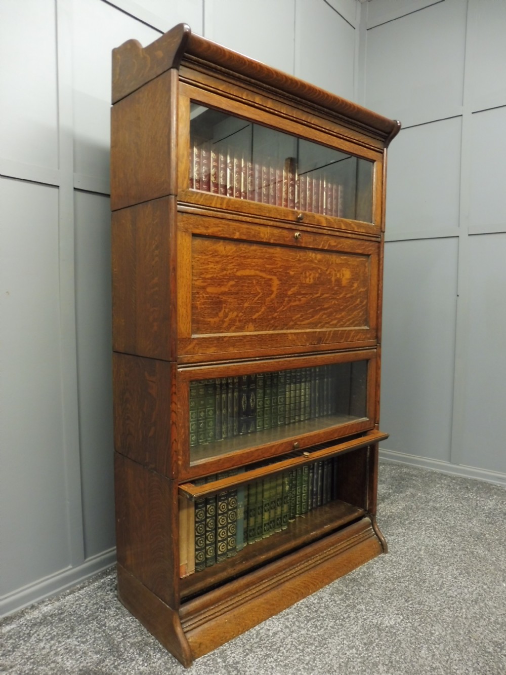 ANTIQUE OAK  LAWYERS BOOKCASE View III