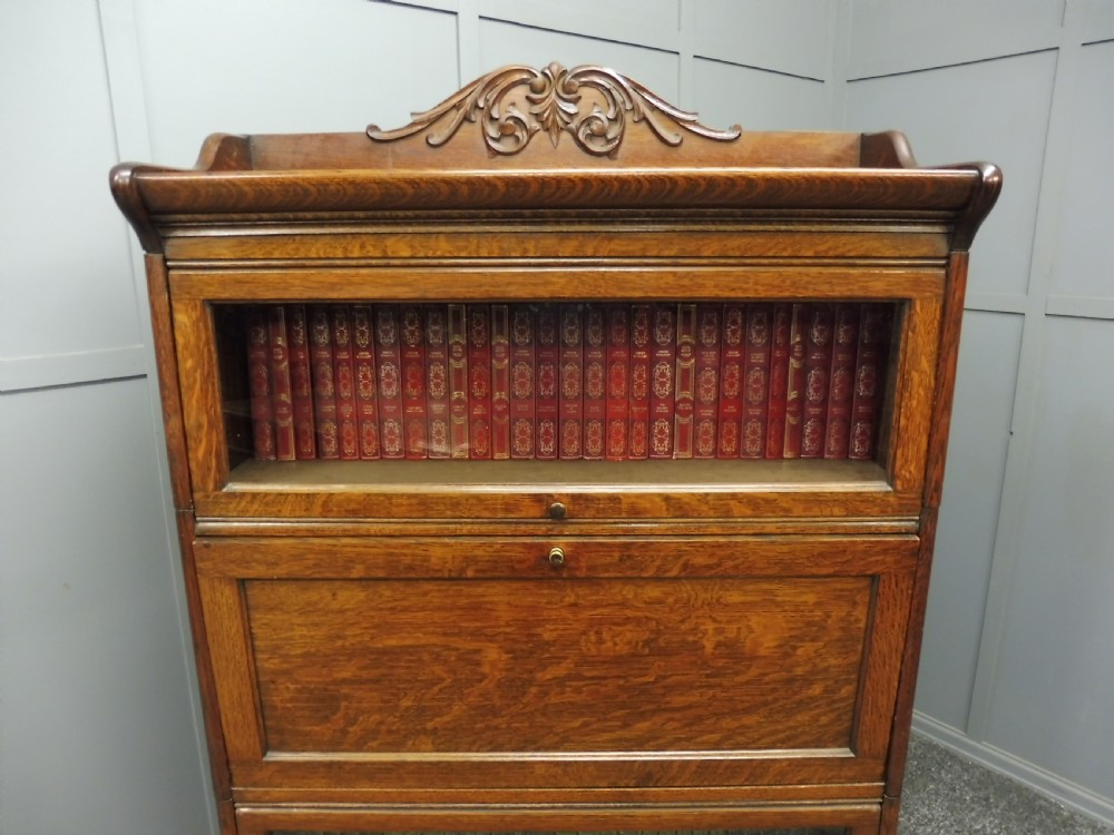 ANTIQUE OAK  LAWYERS BOOKCASE View V