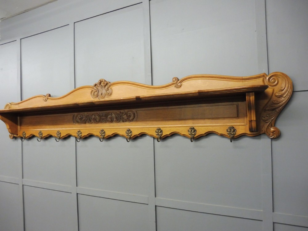 VERY LARGE CARVED OAK COAT RACK View IV