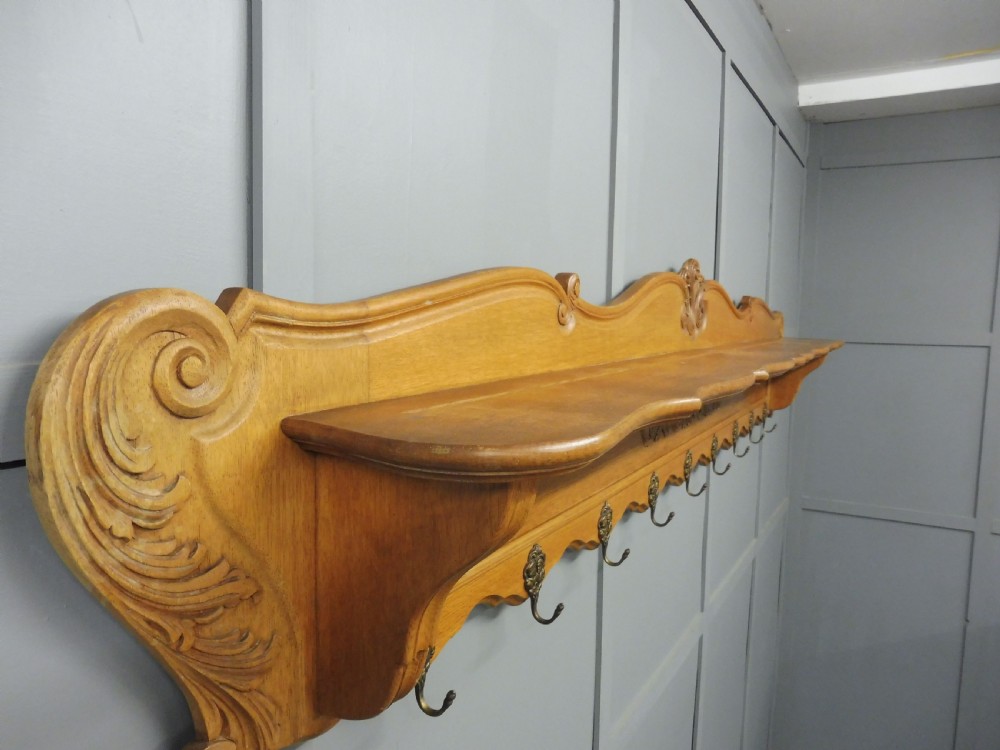 VERY LARGE CARVED OAK COAT RACK View VIII