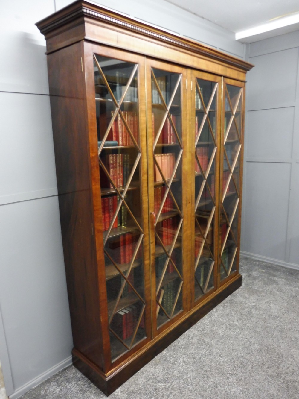 LARGE VICTORIAN MAHOGANY FOUR DOOR BOOKCASE View II