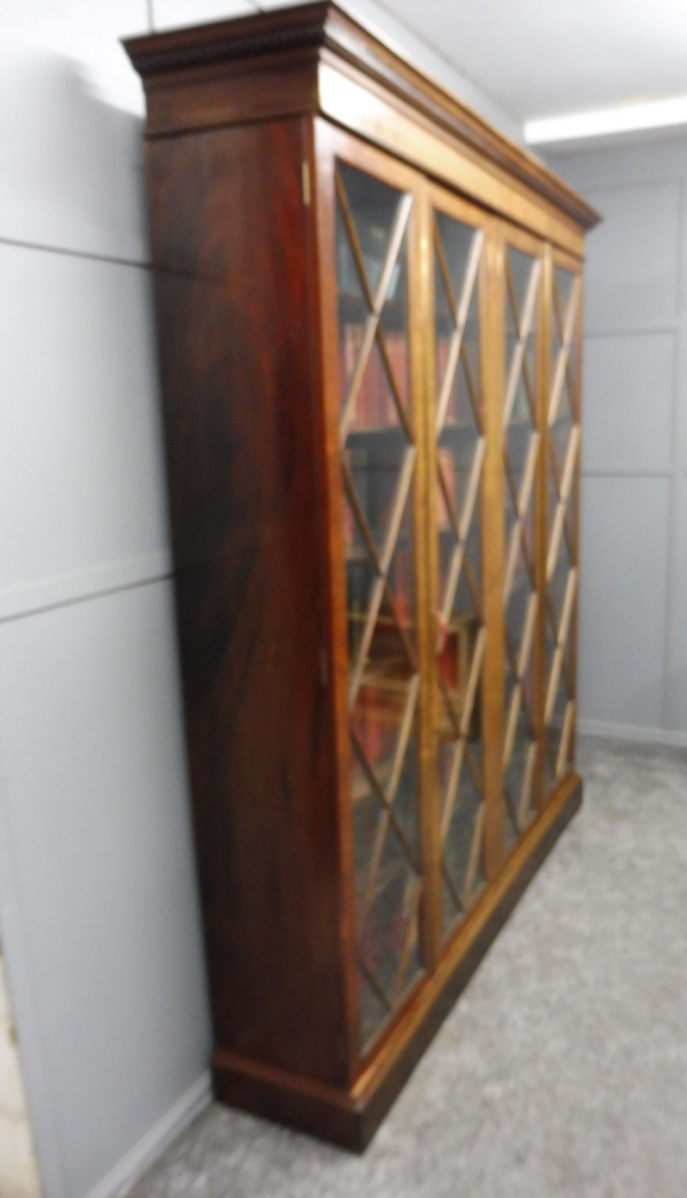 LARGE VICTORIAN MAHOGANY FOUR DOOR BOOKCASE View III