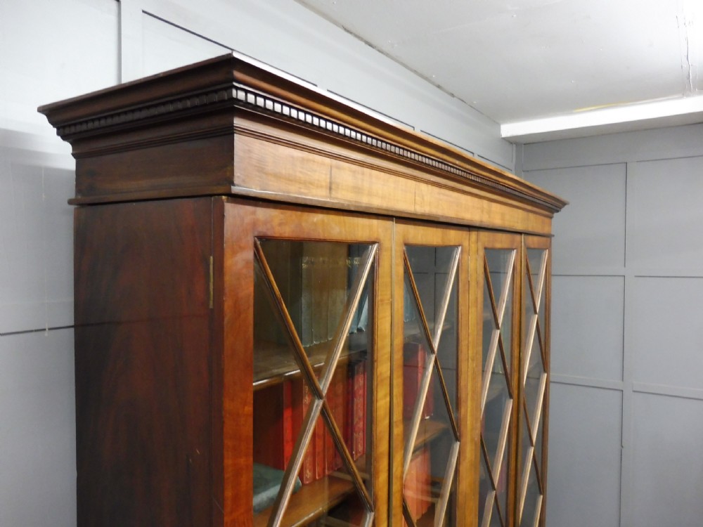 LARGE VICTORIAN MAHOGANY FOUR DOOR BOOKCASE View IV