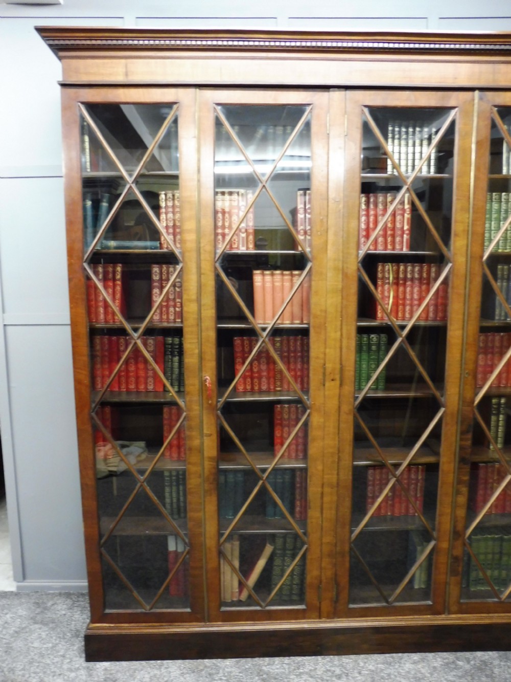 LARGE VICTORIAN MAHOGANY FOUR DOOR BOOKCASE View V