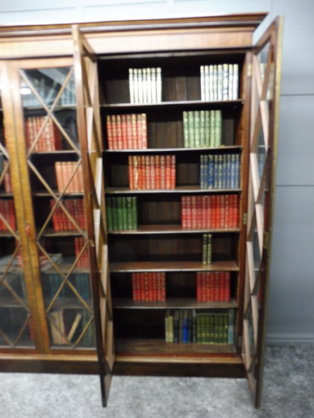 LARGE VICTORIAN MAHOGANY FOUR DOOR BOOKCASE View VIII
