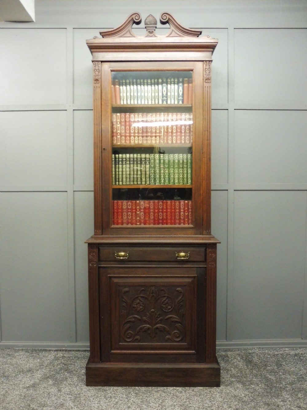 SLIM VICTORIAN WALNUT BOOKCASE  View II