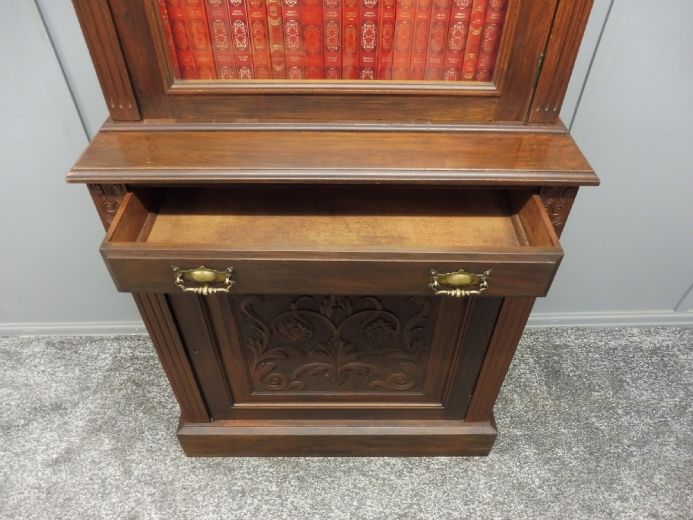 SLIM VICTORIAN WALNUT BOOKCASE  View IX
