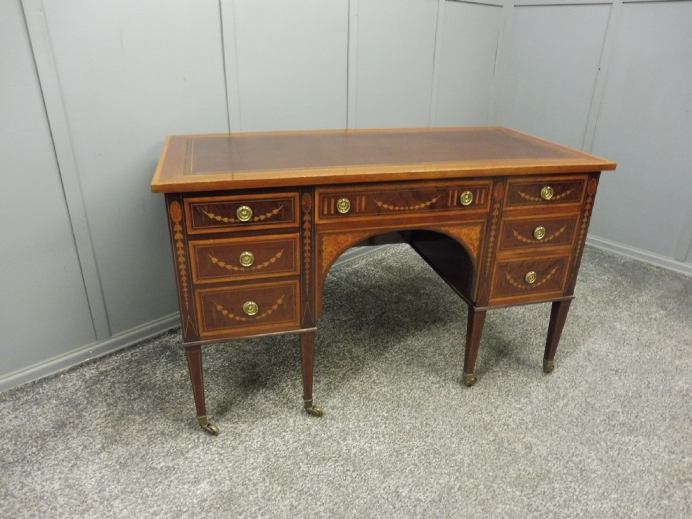 ANTIQUE INLAID MAHOGANY DESK CIRCA 1900