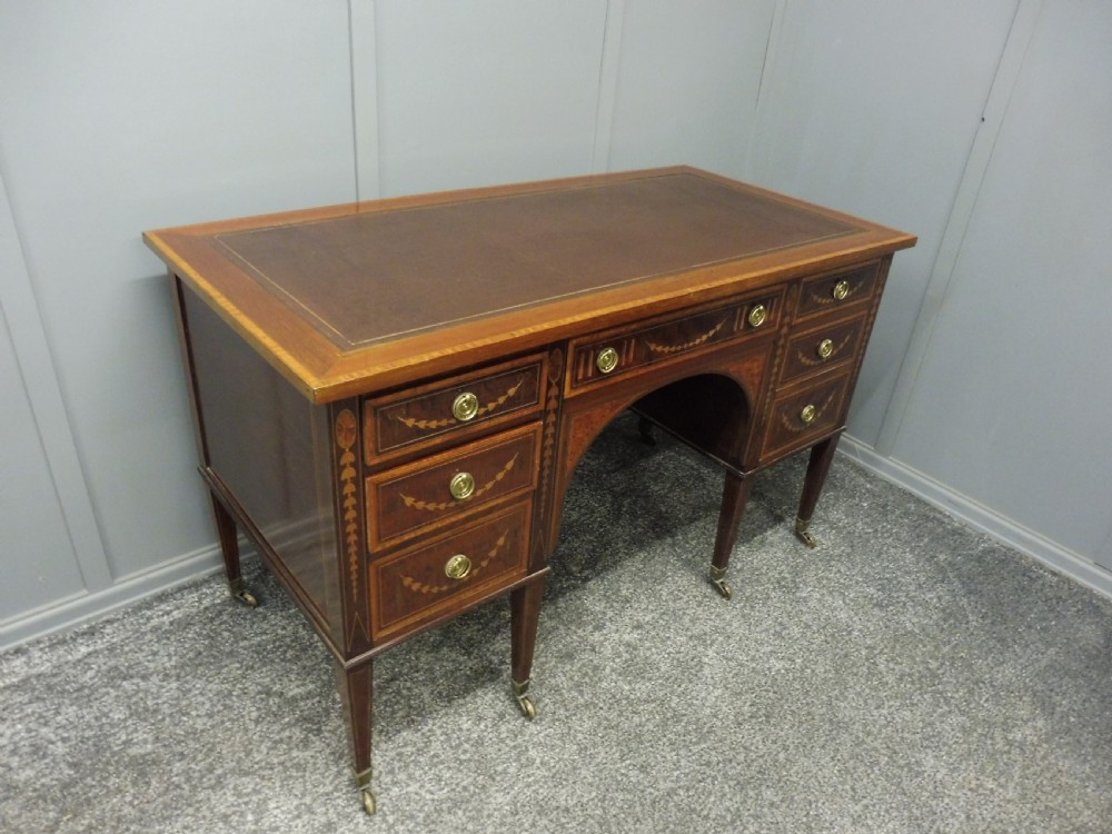 ANTIQUE INLAID MAHOGANY DESK CIRCA 1900 View II