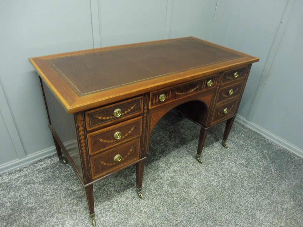 ANTIQUE INLAID MAHOGANY DESK CIRCA 1900 View III