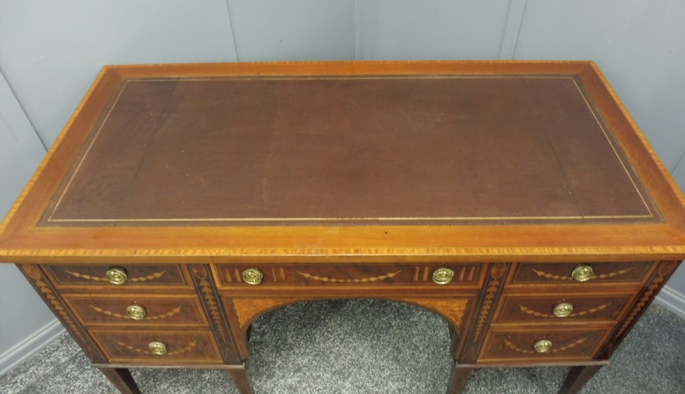 ANTIQUE INLAID MAHOGANY DESK CIRCA 1900 View V