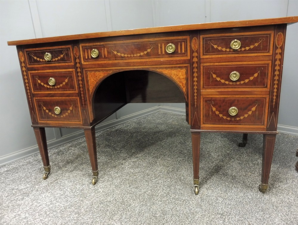 ANTIQUE INLAID MAHOGANY DESK CIRCA 1900 View VII