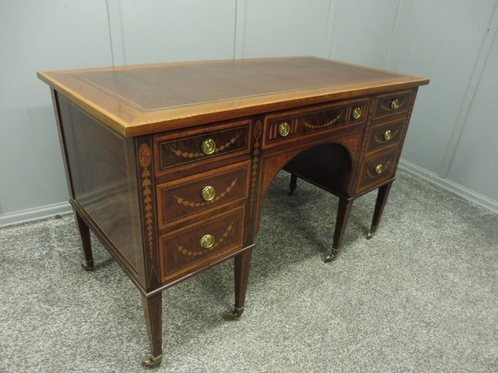 ANTIQUE INLAID MAHOGANY DESK CIRCA 1900 View X