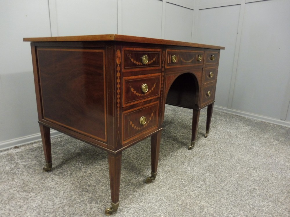 ANTIQUE INLAID MAHOGANY DESK CIRCA 1900 View XI