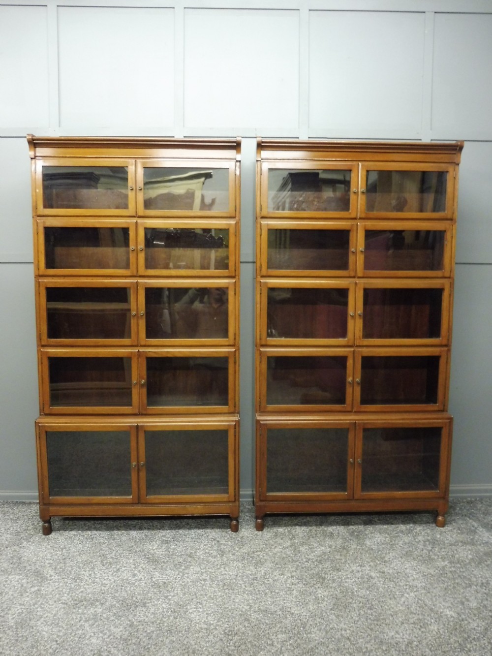 EXCELLENT PAIR OF  MAHOGANY MINTY OXFORD BOOKCASES View II