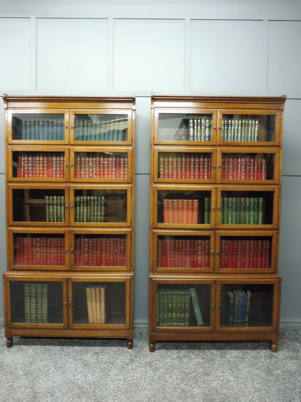 EXCELLENT PAIR OF  MAHOGANY MINTY OXFORD BOOKCASES View V