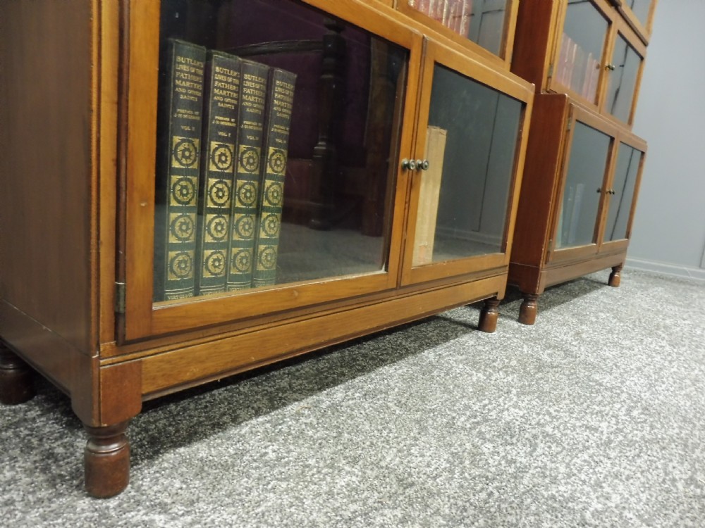 EXCELLENT PAIR OF  MAHOGANY MINTY OXFORD BOOKCASES View XVII