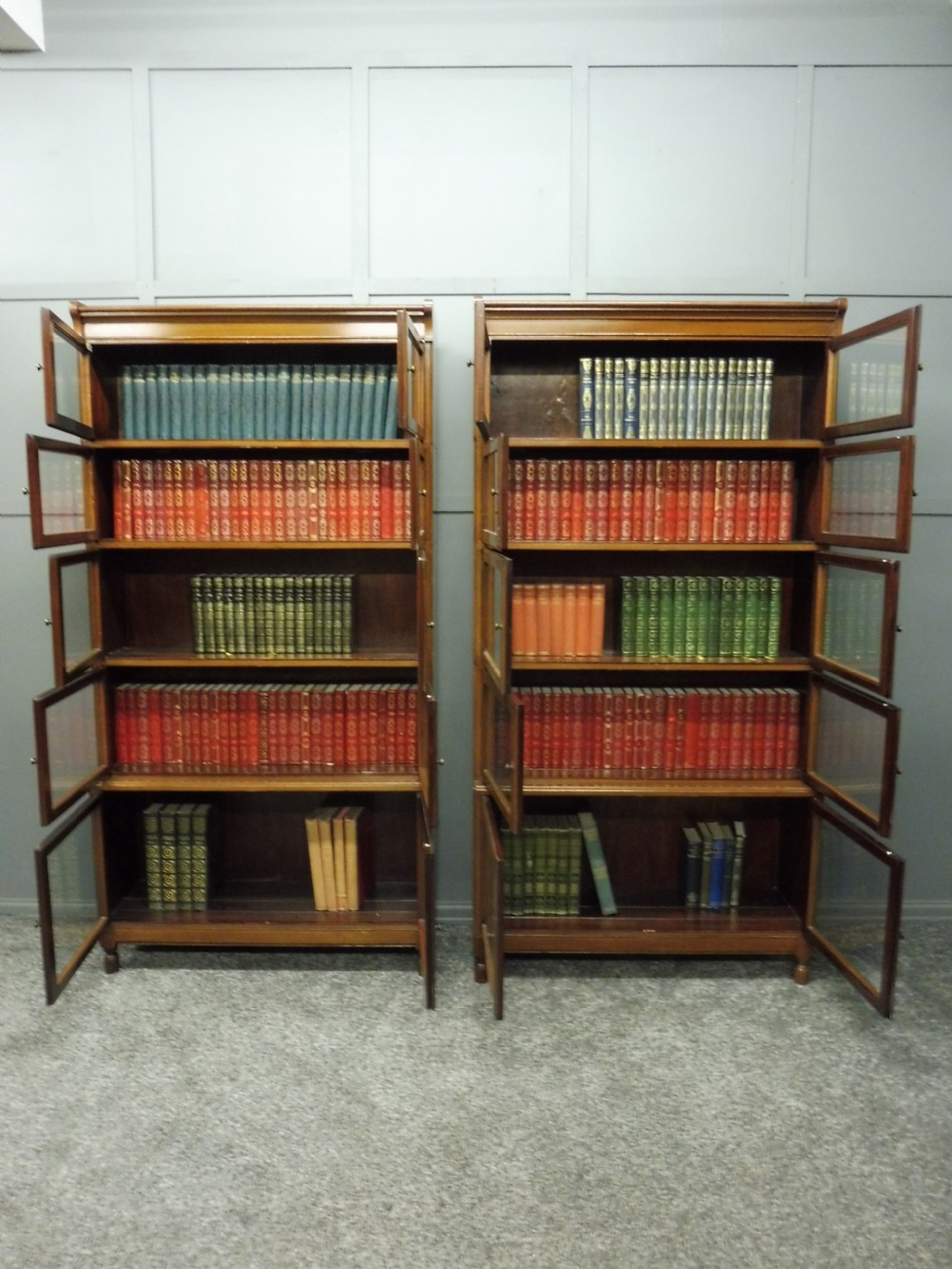 EXCELLENT PAIR OF  MAHOGANY MINTY OXFORD BOOKCASES View XVIII