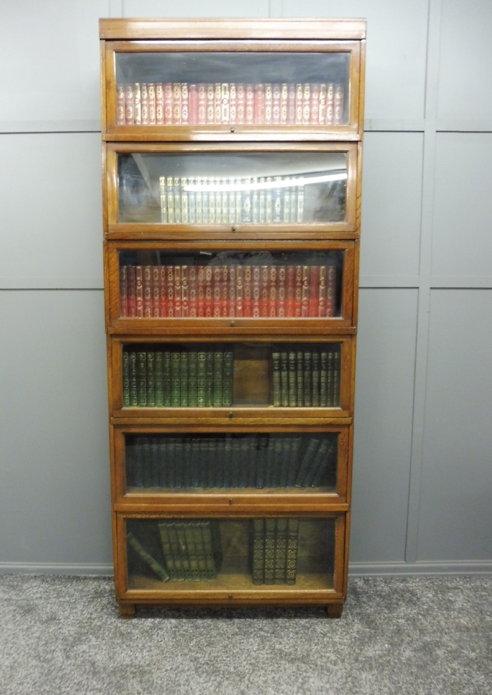 OAK ART DECO GLOBE WERNICKE LAWYERS SECTIONAL BOOKCASE