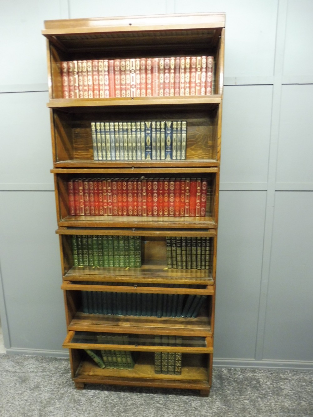 OAK ART DECO GLOBE WERNICKE LAWYERS SECTIONAL BOOKCASE View VI
