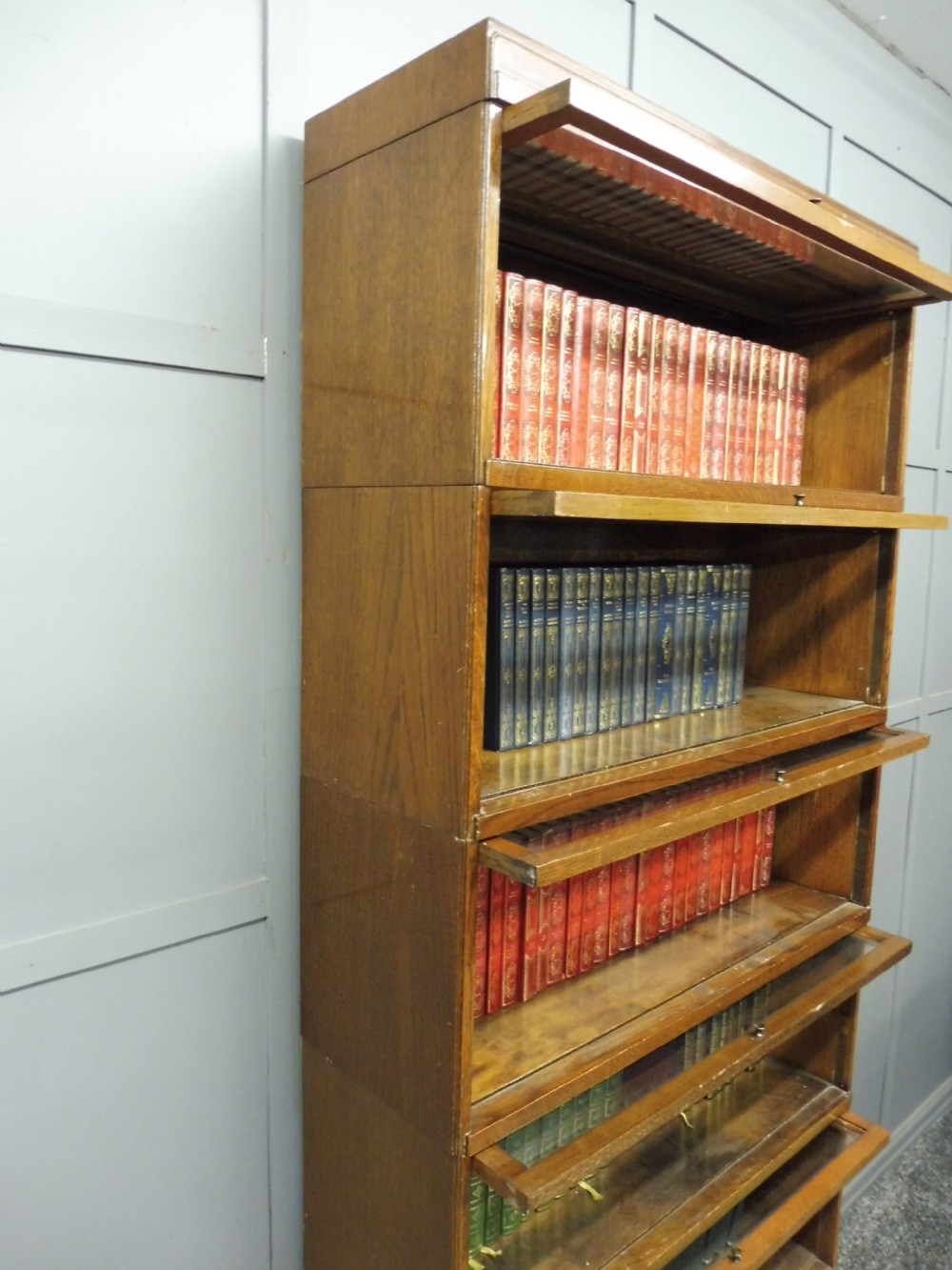 OAK ART DECO GLOBE WERNICKE LAWYERS SECTIONAL BOOKCASE View IX