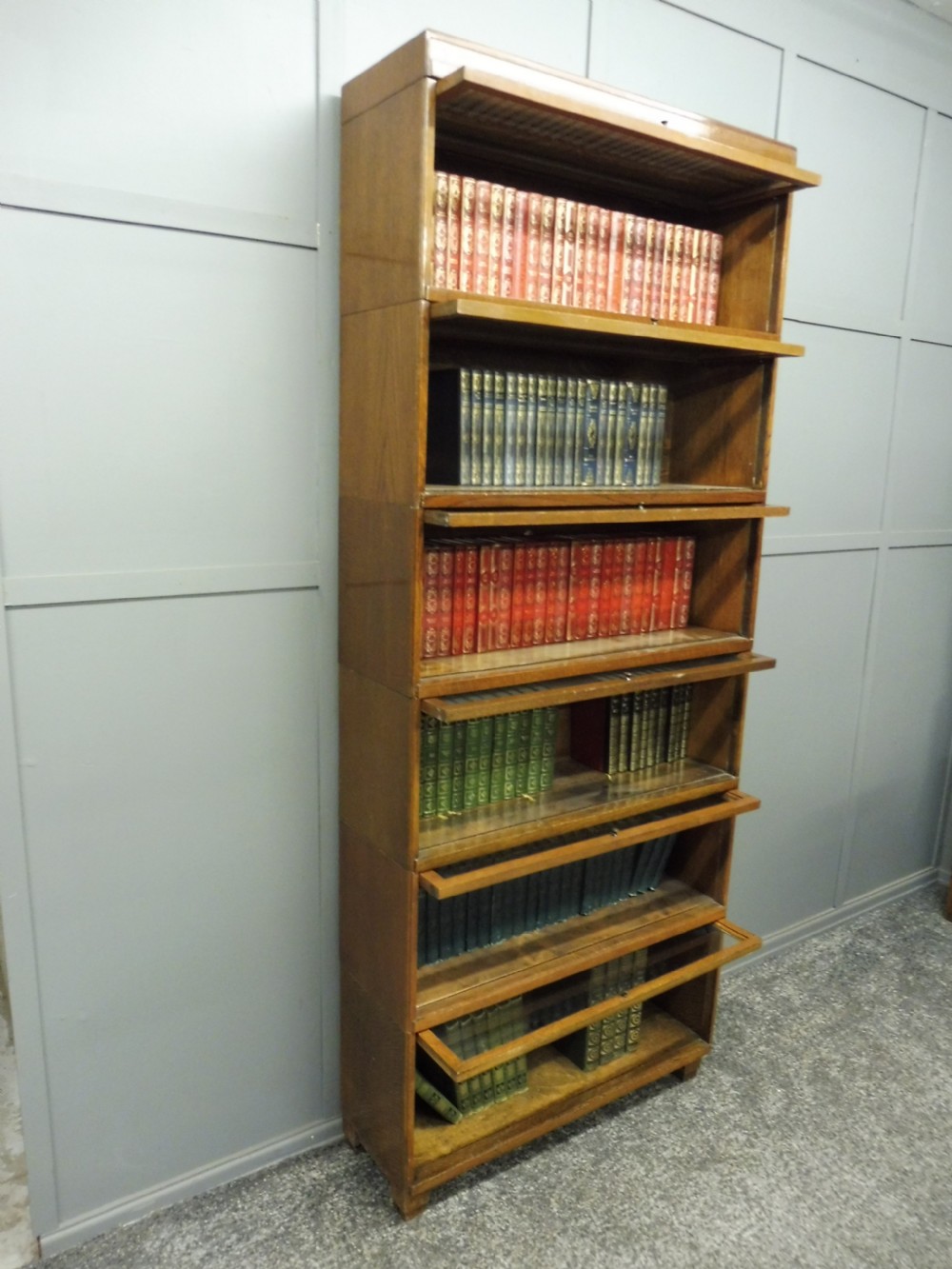 OAK ART DECO GLOBE WERNICKE LAWYERS SECTIONAL BOOKCASE View X