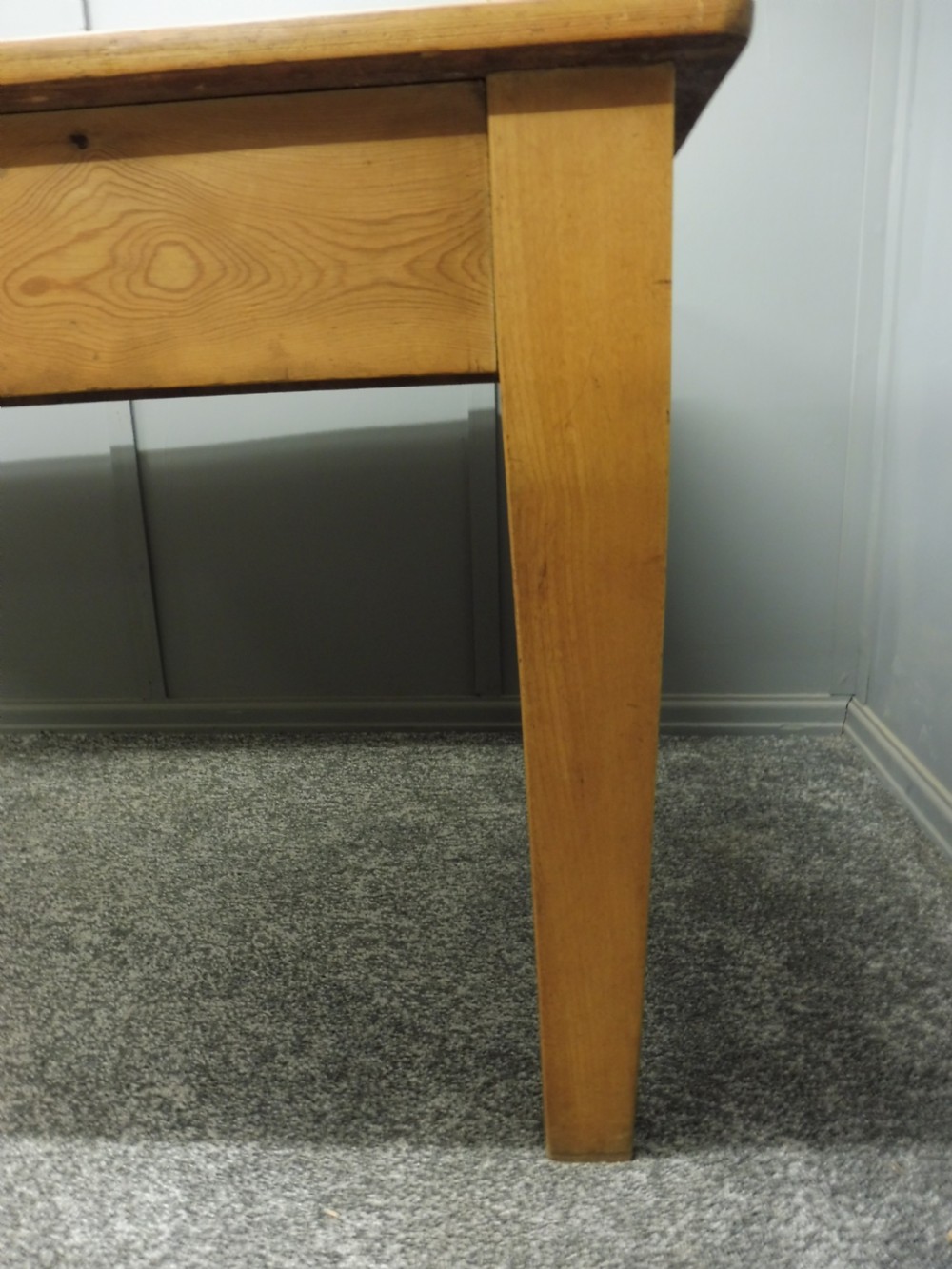 SOLID PINE FARMHOUSE TABLE CIRCA 1900 View X
