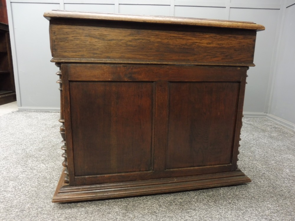 VICTORIAN CARVED OAK PARTNERS DESK View V