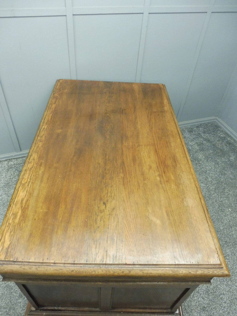 VICTORIAN CARVED OAK PARTNERS DESK View VI