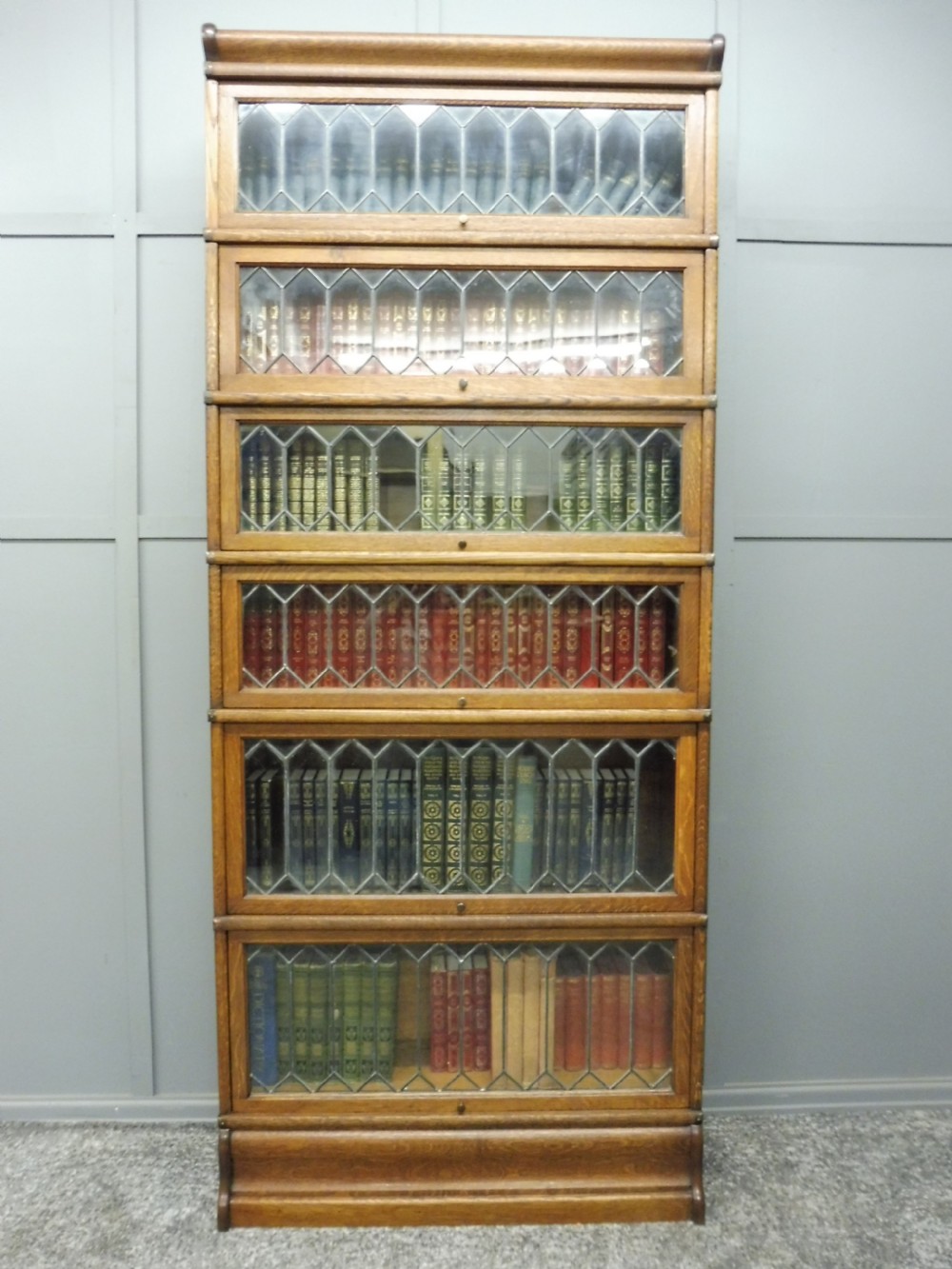 TALL GOLDEN OAK 6 HIGH GLOBE WERNICKE BOOKCASE