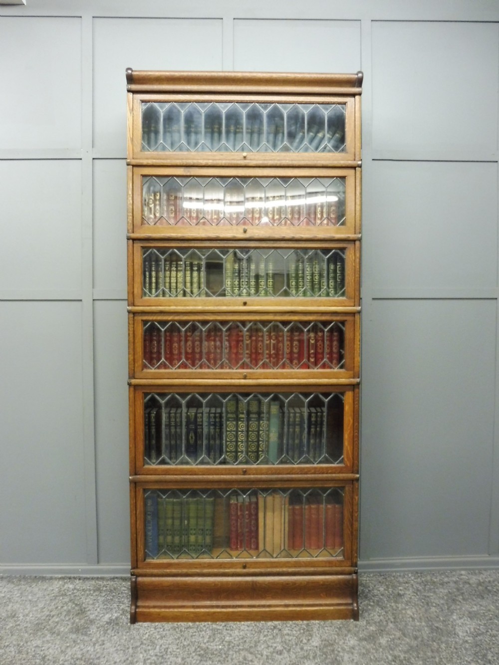 TALL GOLDEN OAK 6 HIGH GLOBE WERNICKE BOOKCASE View IV
