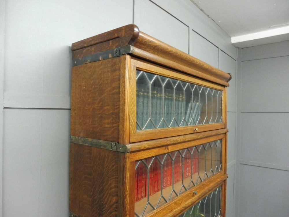TALL GOLDEN OAK 6 HIGH GLOBE WERNICKE BOOKCASE View VIII