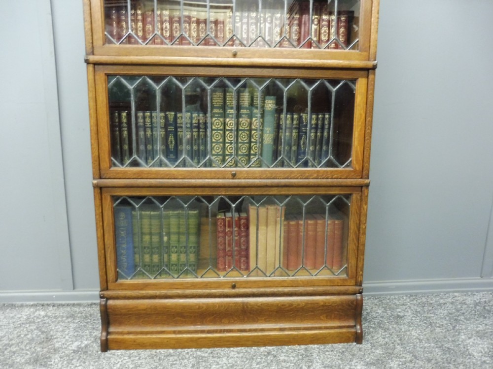 TALL GOLDEN OAK 6 HIGH GLOBE WERNICKE BOOKCASE View XII
