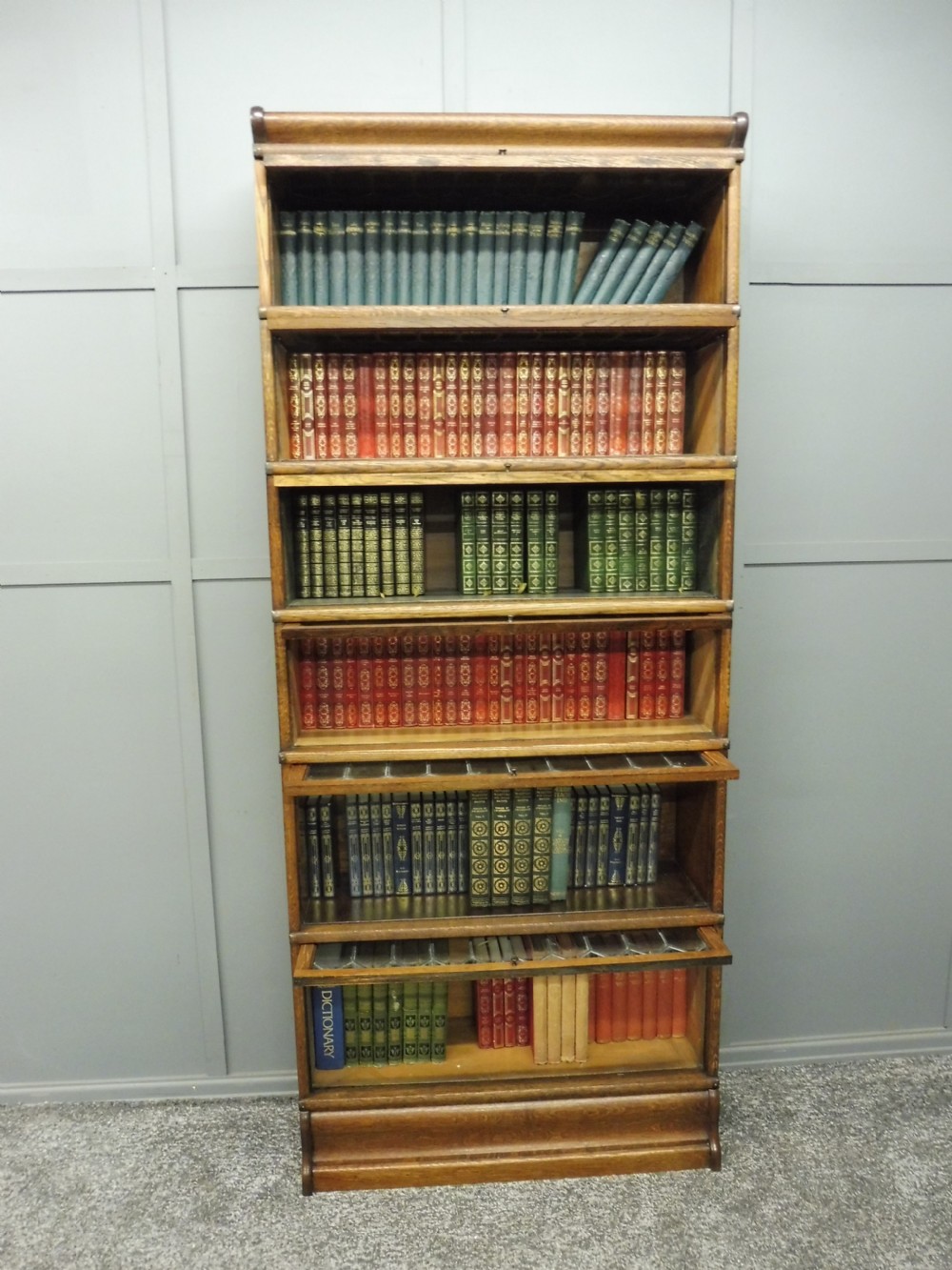 TALL GOLDEN OAK 6 HIGH GLOBE WERNICKE BOOKCASE View XIII