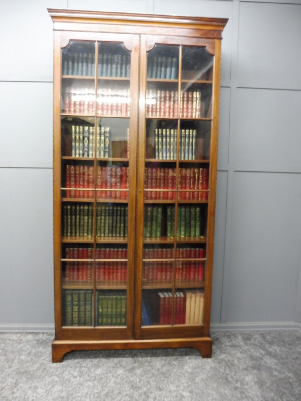GOOD EDWARDIAN MAHOGANY TALL SLIM BOOKCASE View II