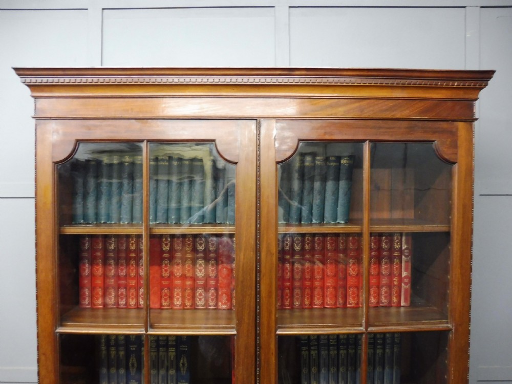 GOOD EDWARDIAN MAHOGANY TALL SLIM BOOKCASE View V